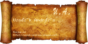 Uzsák András névjegykártya
