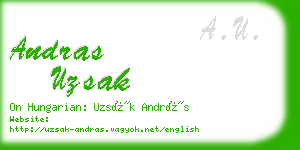 andras uzsak business card